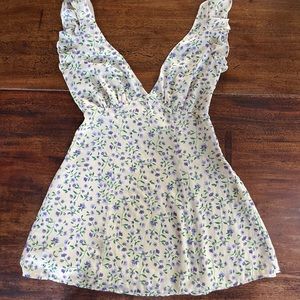 Privacy Please Cream Floral Print Mini Dress